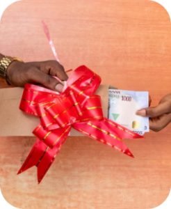 image of giving money as gift